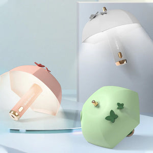 Mini paraplyformet natlampe med USB genopladeligt batteri