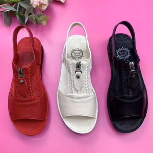 Ensfarvede sommersandaler med bløde såler