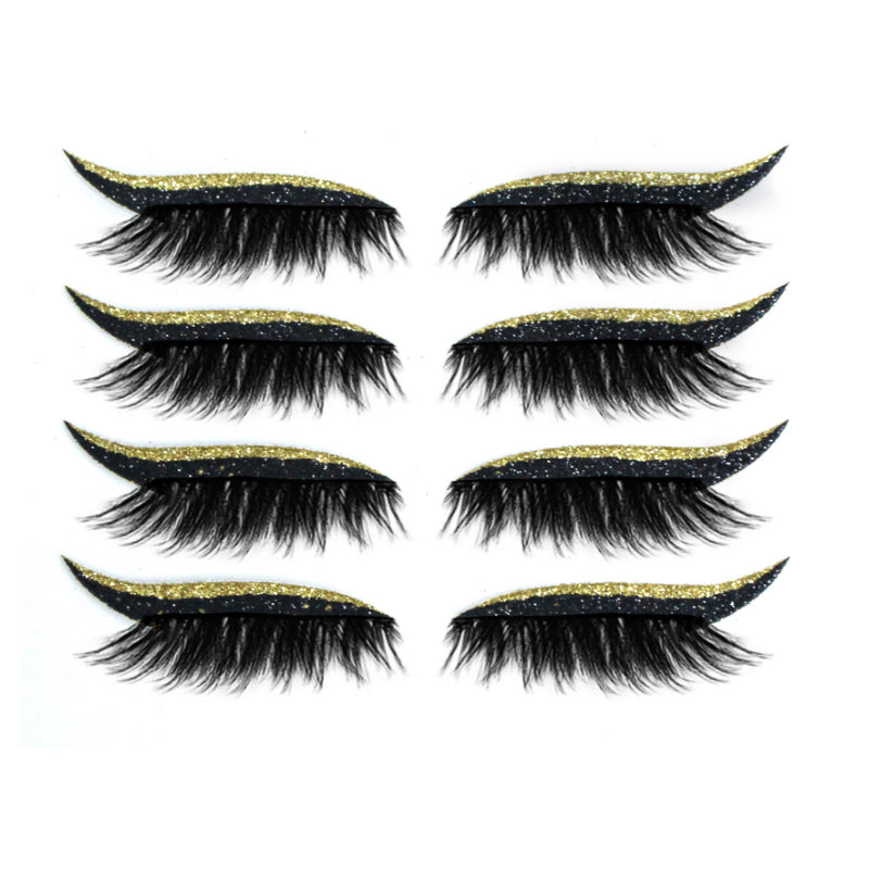 Genanvendelige eyeliner og øjenvippeklistermærker (4 par)
