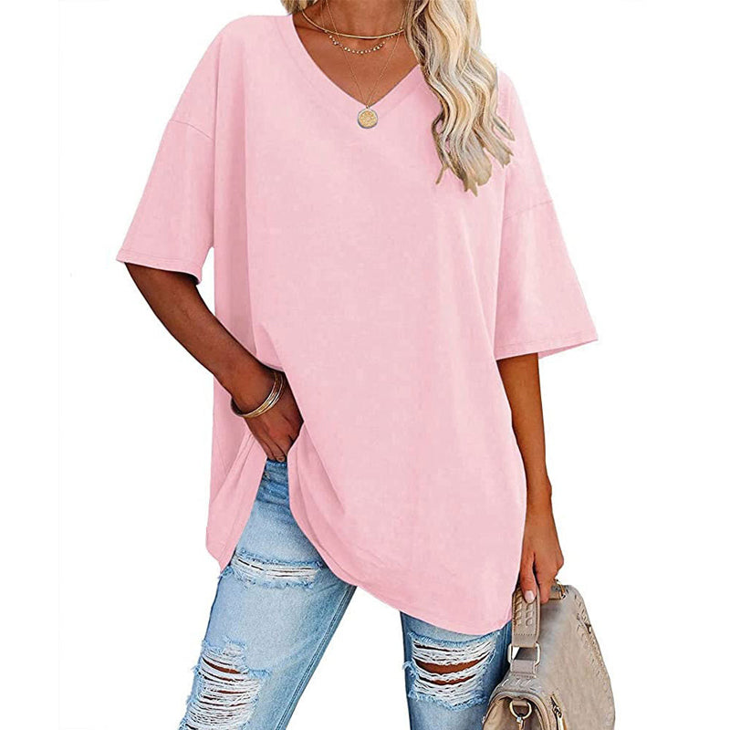 T-shirt med V-hals til damer