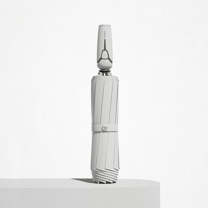 Trefoldig Selvåbnende og -lukkende paraply med spænde