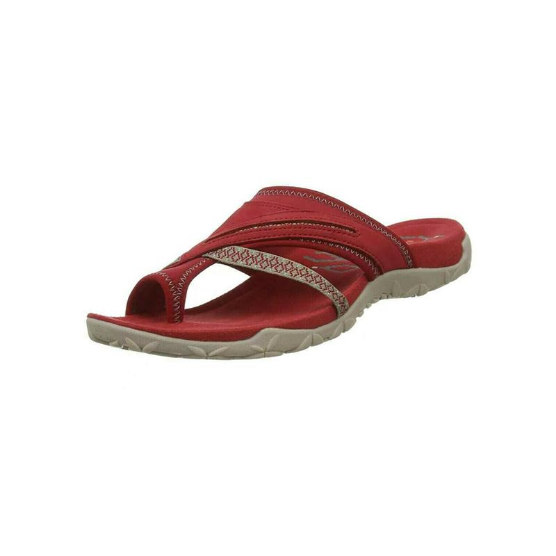 Åndbare sandaler af net- og læderstof