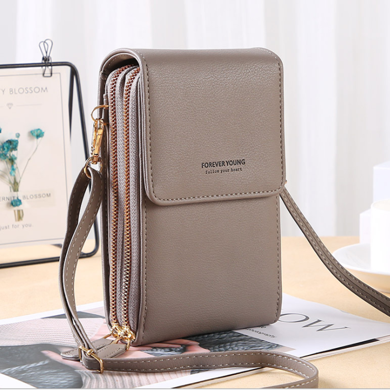 Stor kapacitet Crossbody berøringsskærm telefontaske
