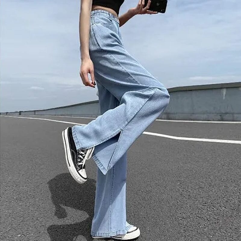 Bredbenede jeans (Dame)