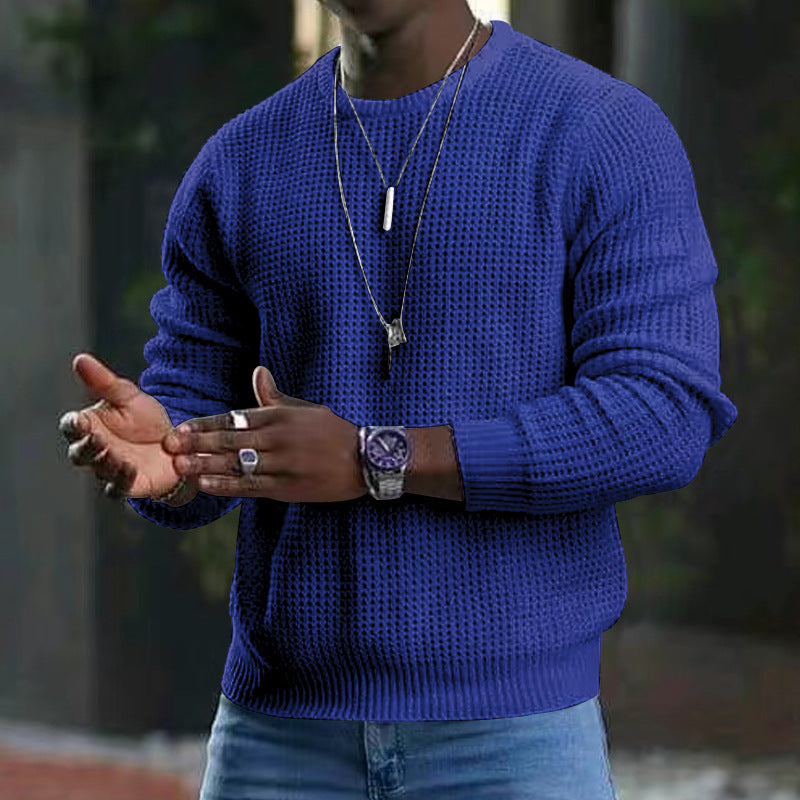 Langærmet Pullover-sweater med rund hals
