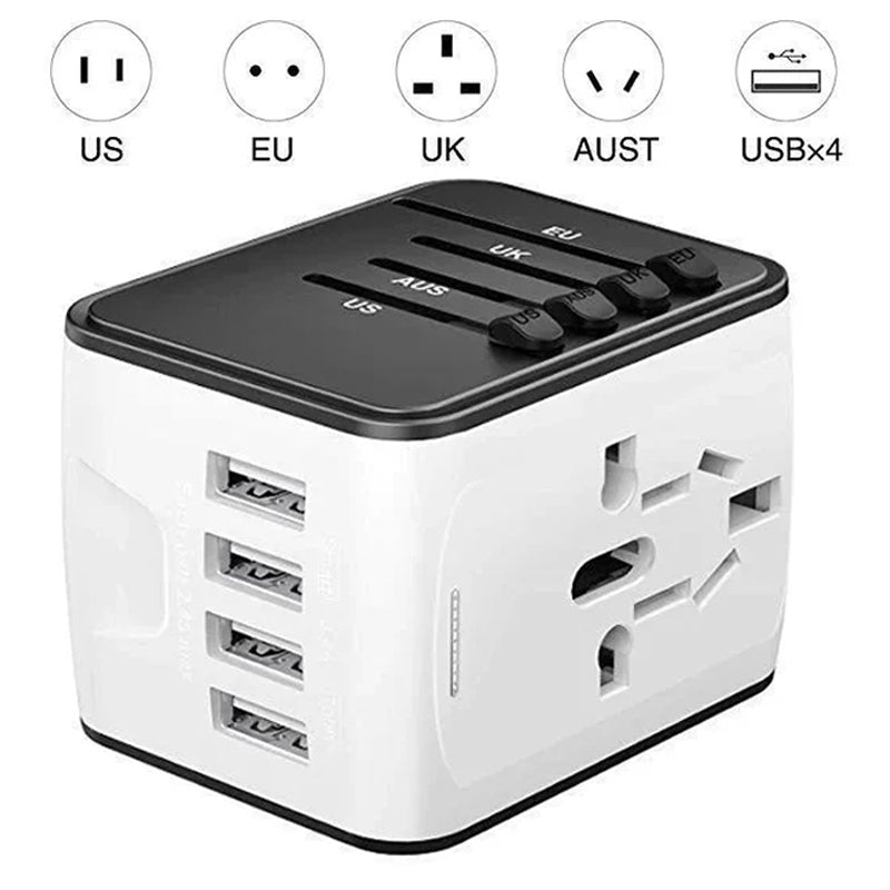 Smart universal rejseadapter med spændingskonvertering