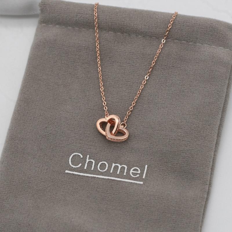 Sammenlåsende hjerter halskæde