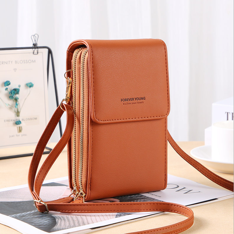 Stor kapacitet Crossbody berøringsskærm telefontaske