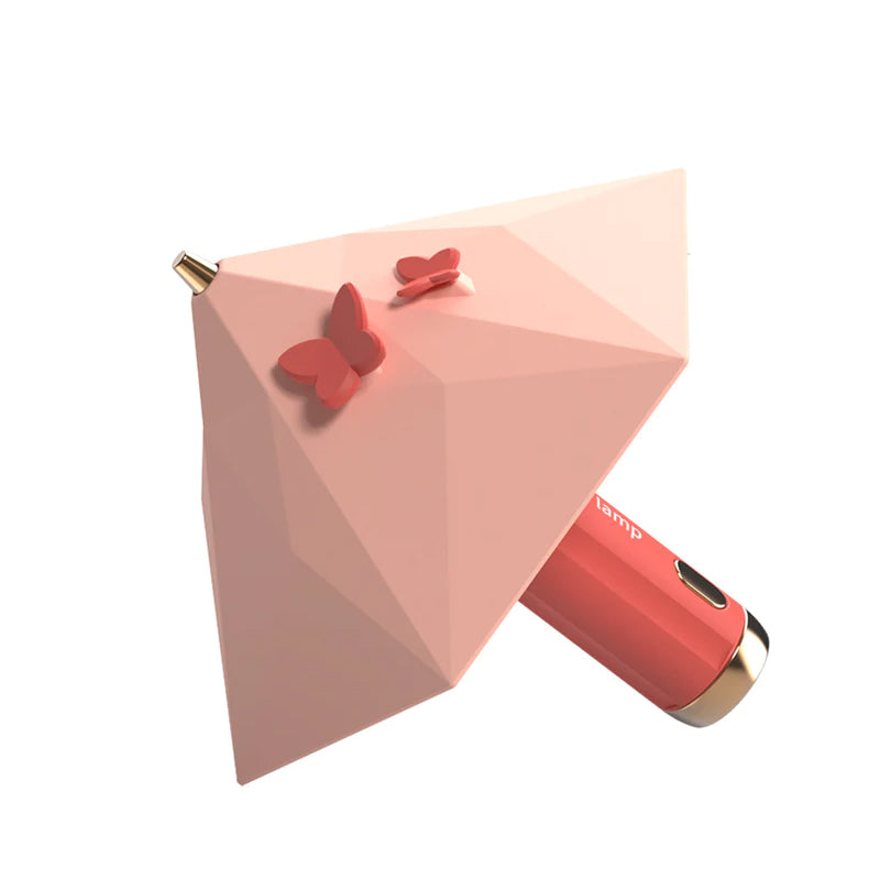 Mini paraplyformet natlampe med USB genopladeligt batteri