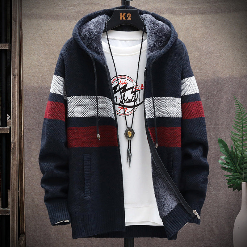 Stribet herresweatshirt