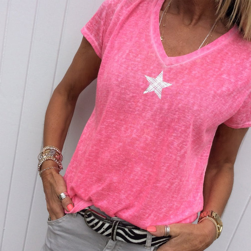 Pentagram T-shirt med V-hals