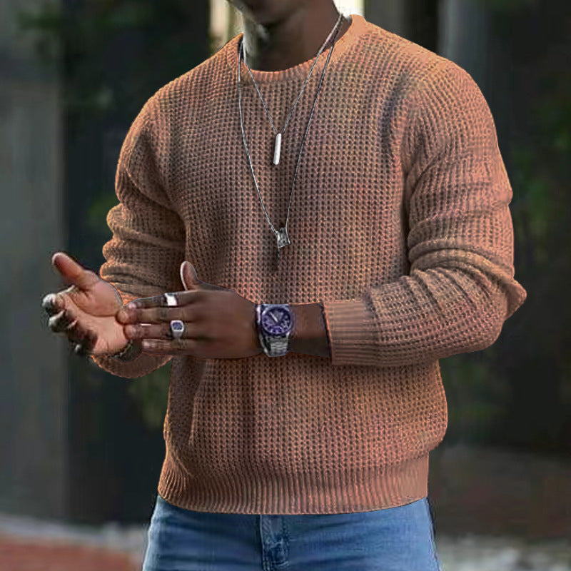 Langærmet Pullover-sweater med rund hals