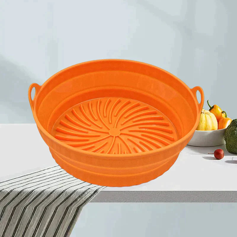 Sammenklappelig silikonegrillpande