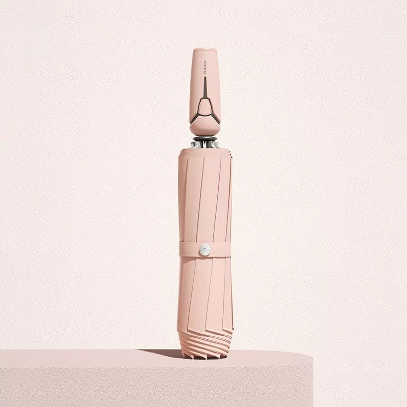 Trefoldig Selvåbnende og -lukkende paraply med spænde