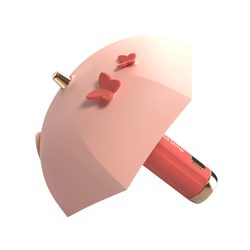 Mini paraplyformet natlampe med USB genopladeligt batteri