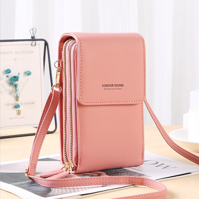 Stor kapacitet Crossbody berøringsskærm telefontaske