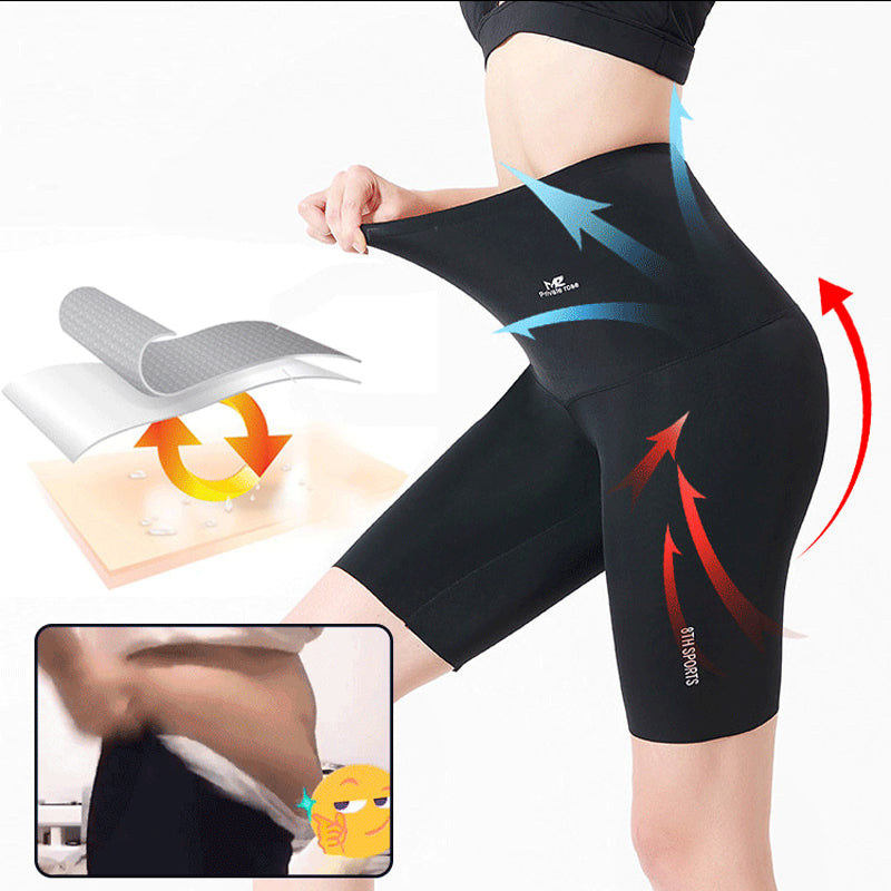 Højtaljede yogabukser med mavekontrol