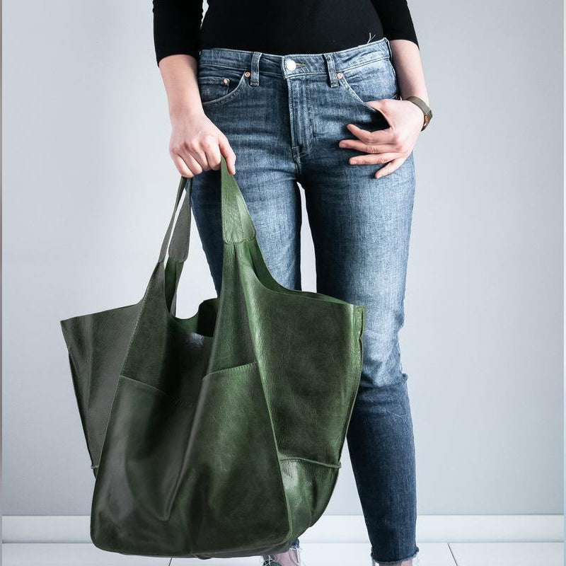Kvinder Oversize Weekender læder håndtasker