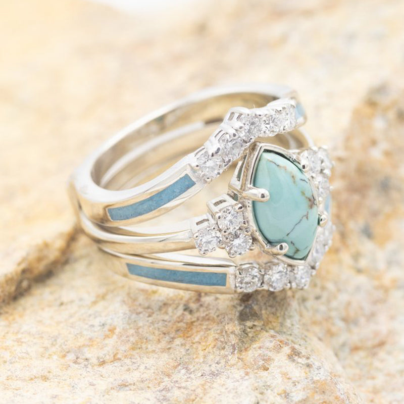 Naturlig turkis diamantring