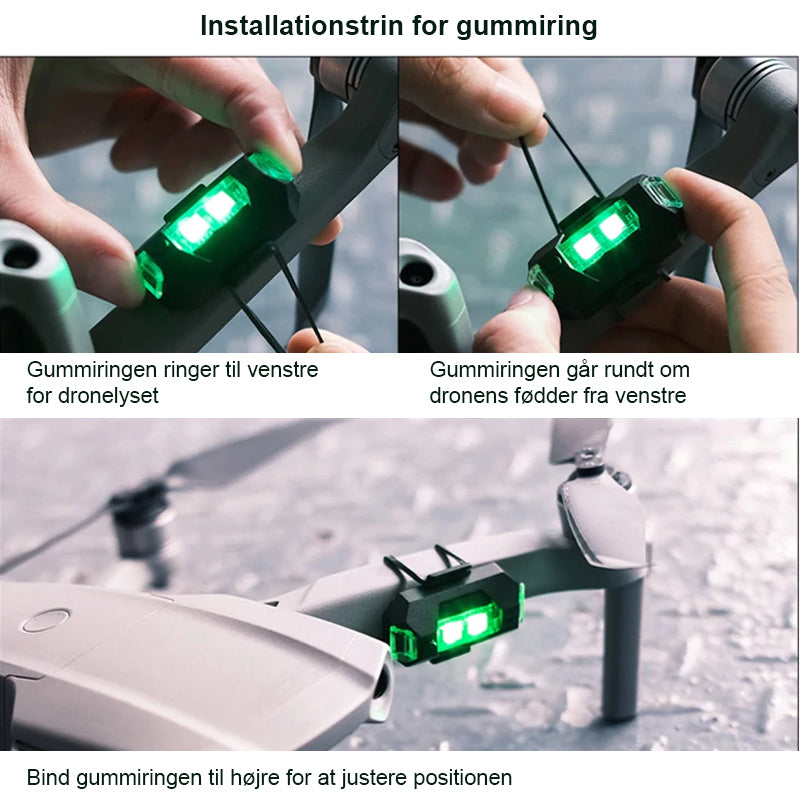 4 farver LED flystroboskoplys og USB-opladning