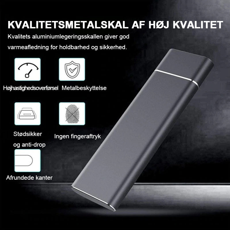 Bærbar ultrahurtig ekstern SSD-harddisk