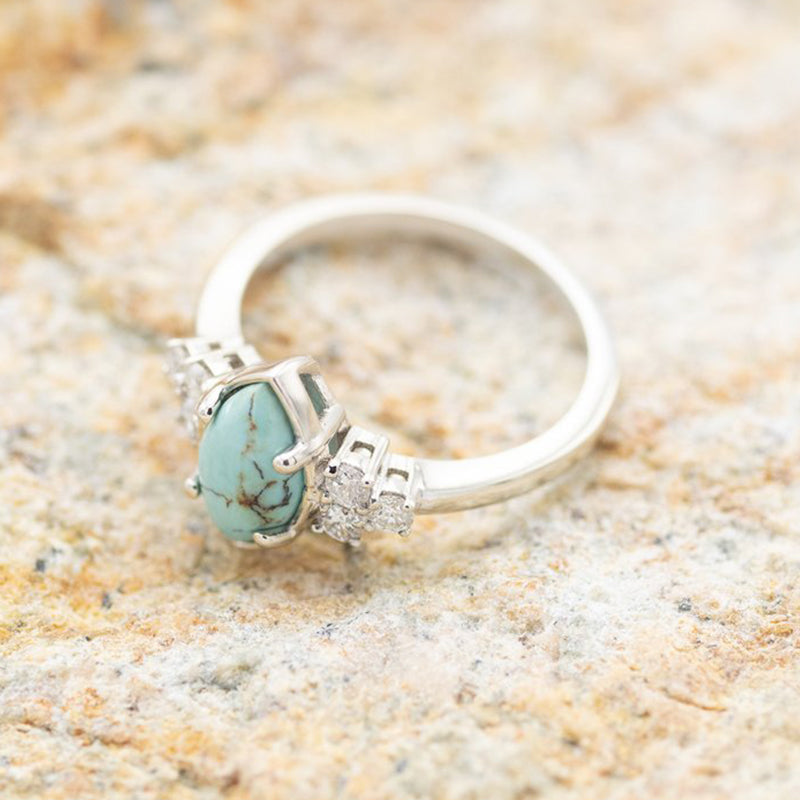 Naturlig turkis diamantring