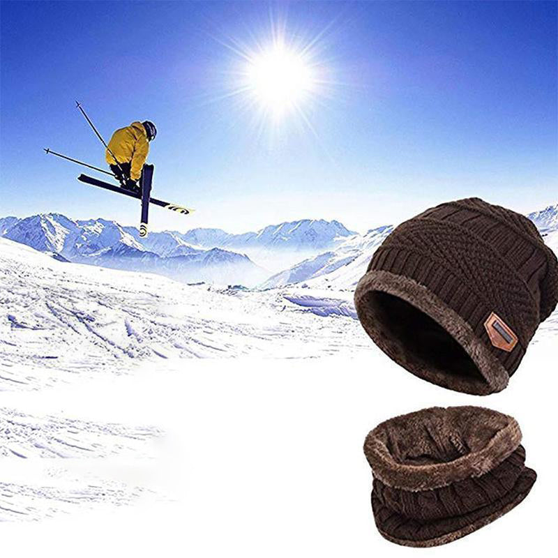 Ideel rock Varm Beanie Cap med tørklæde