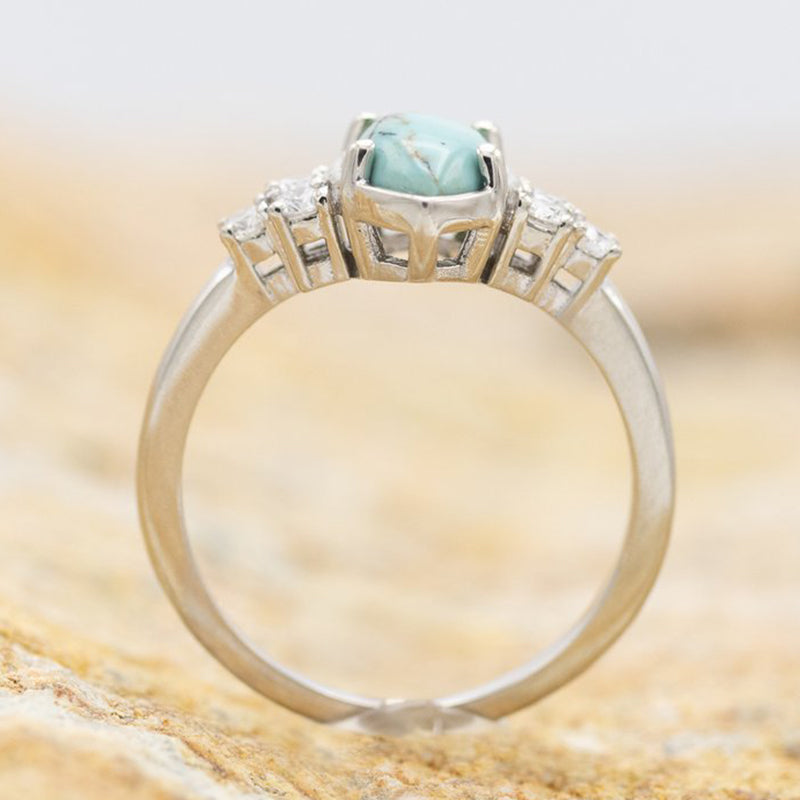 Naturlig turkis diamantring