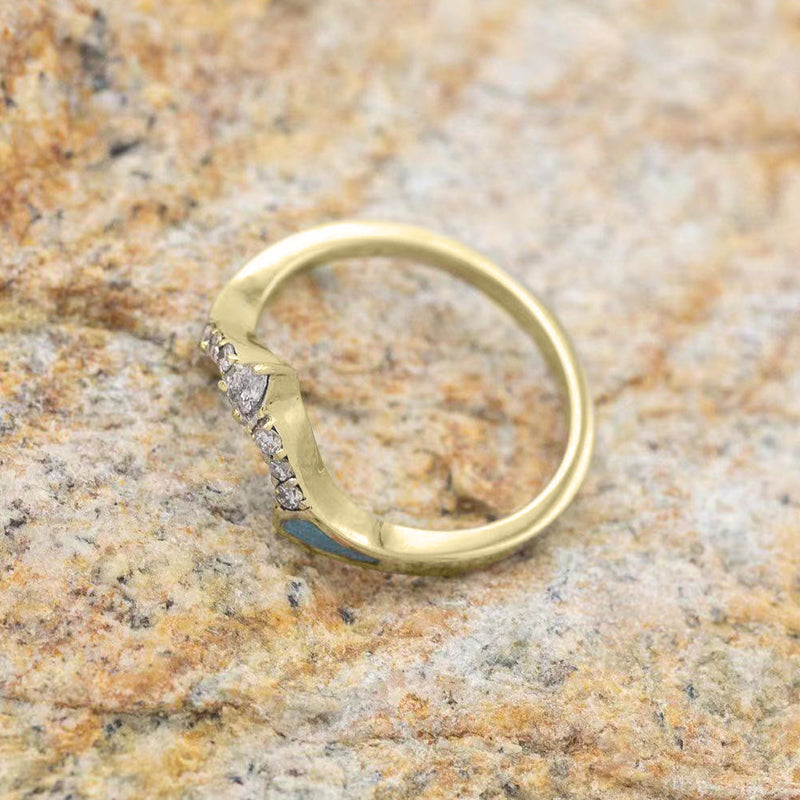 Naturlig turkis diamantring