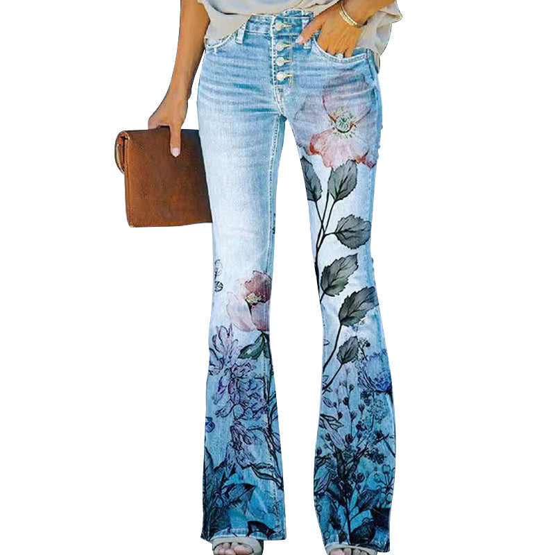 Flare jeans med 4 knapper