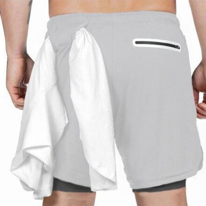 2-i-1 dobbeltlagede fitnessbukser, der tørrer hurtigt