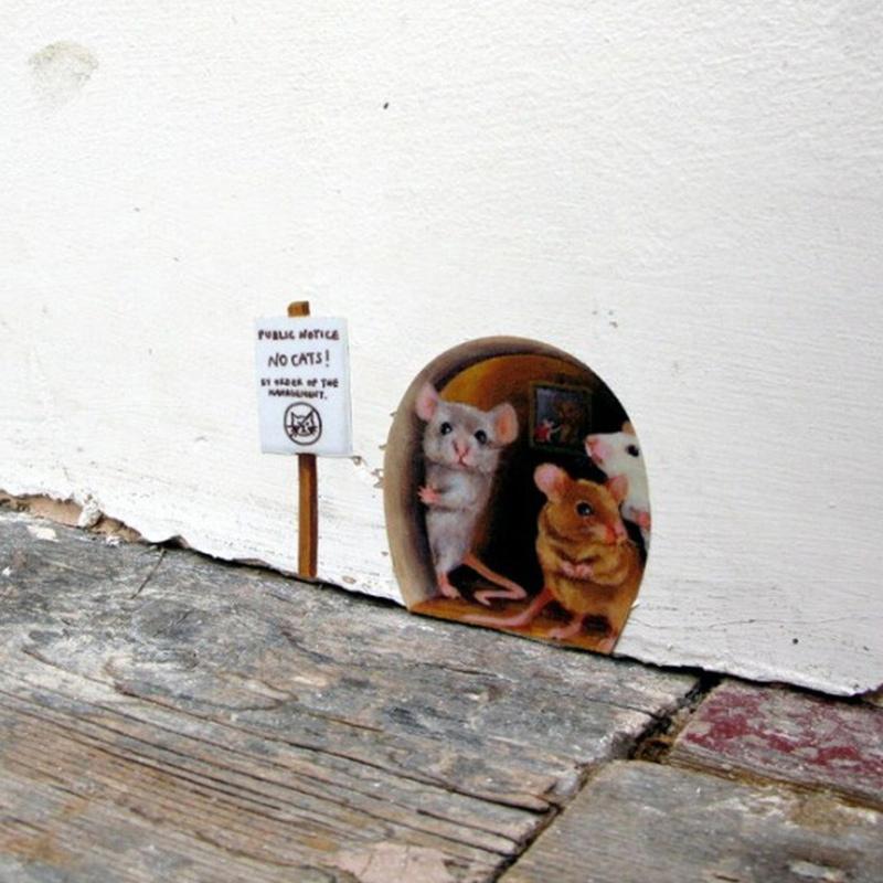 Realistiske 3D Musehul vægklistermærker