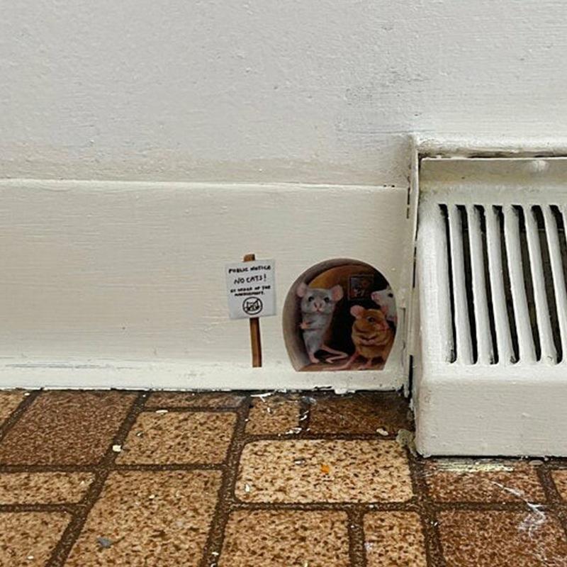 Realistiske 3D Musehul vægklistermærker