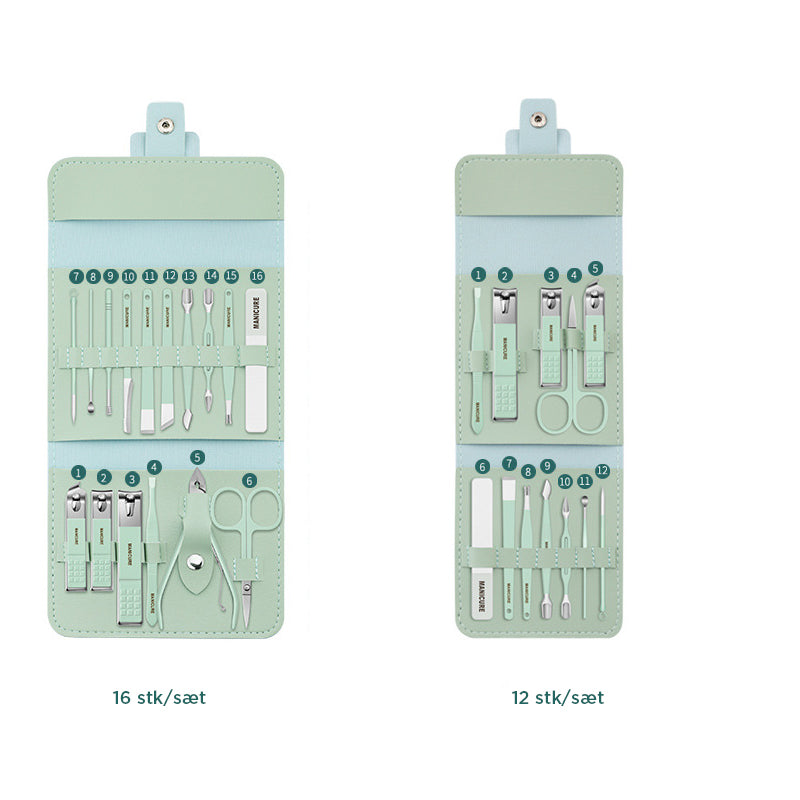 Negleklippere bærbart sæt (12/16 stk.)