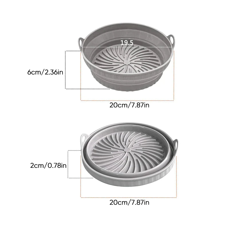 Sammenklappelig silikonegrillpande