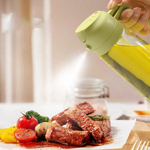 2 i 1 oliesprøjteflaske og dispenser i glas
