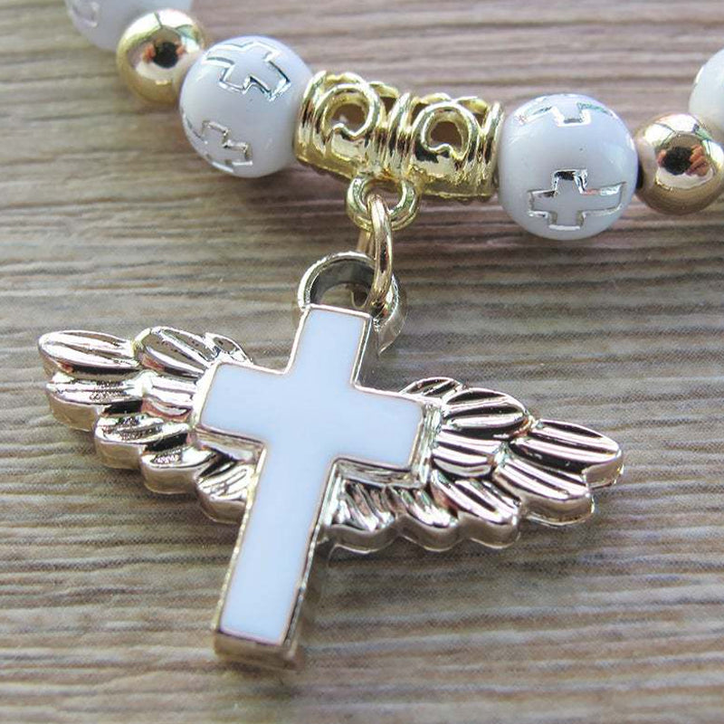 Armbånd med englevinger og kors