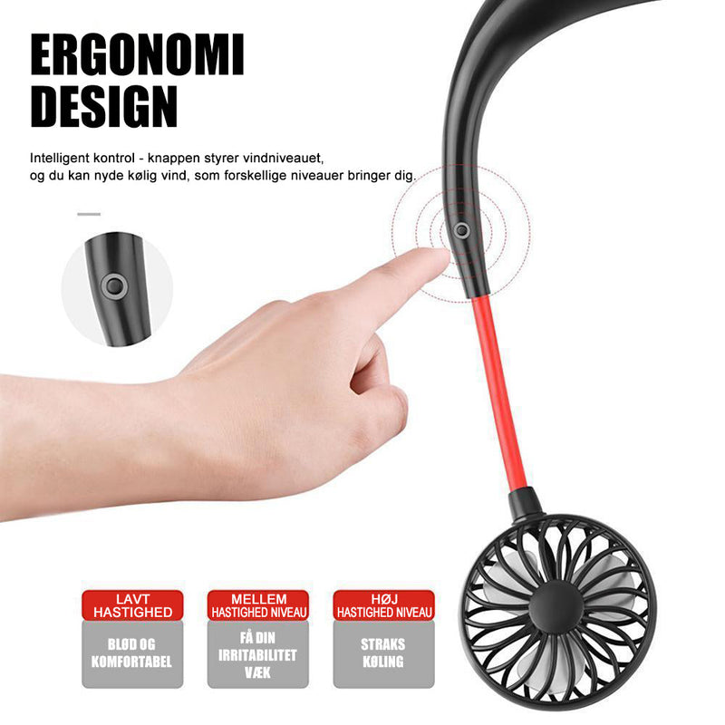 Genopladelige mini-halsventilatorer