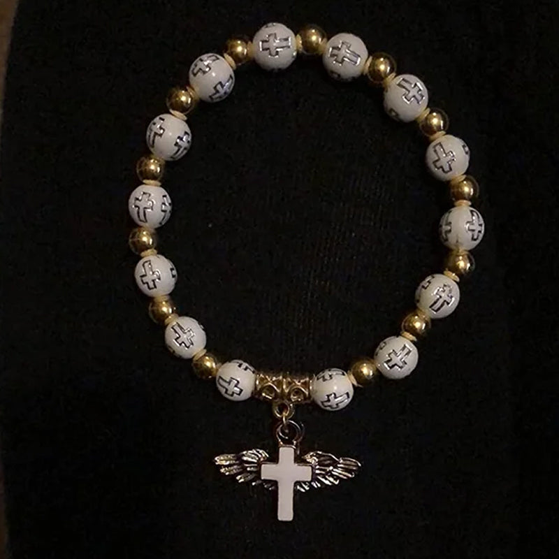Armbånd med englevinger og kors
