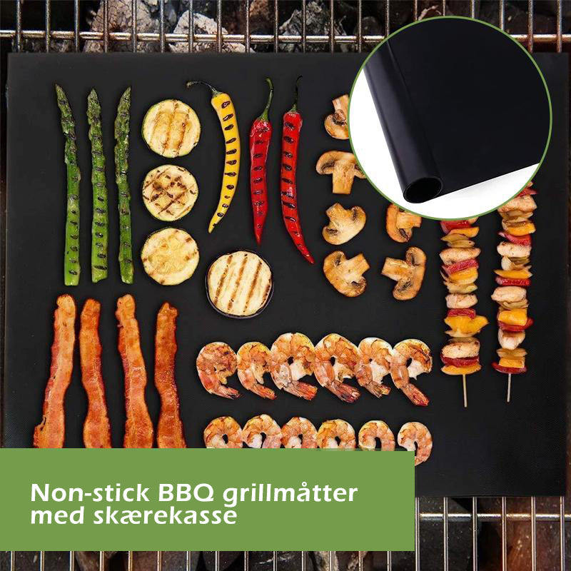 Non-stick BBQ grillmåtter med skærekasse