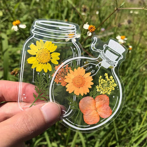 Gennemsigtige tørrede blomster bogmærker (30 stk)