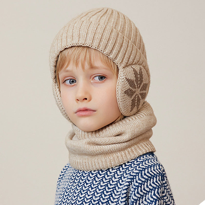 Vintersæt i fleece - tørklæde og hue til børn