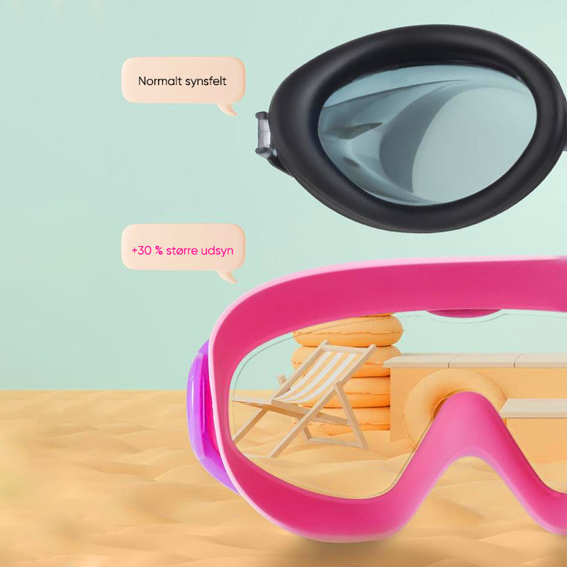 Anti-duggende svømmebriller med stort stel