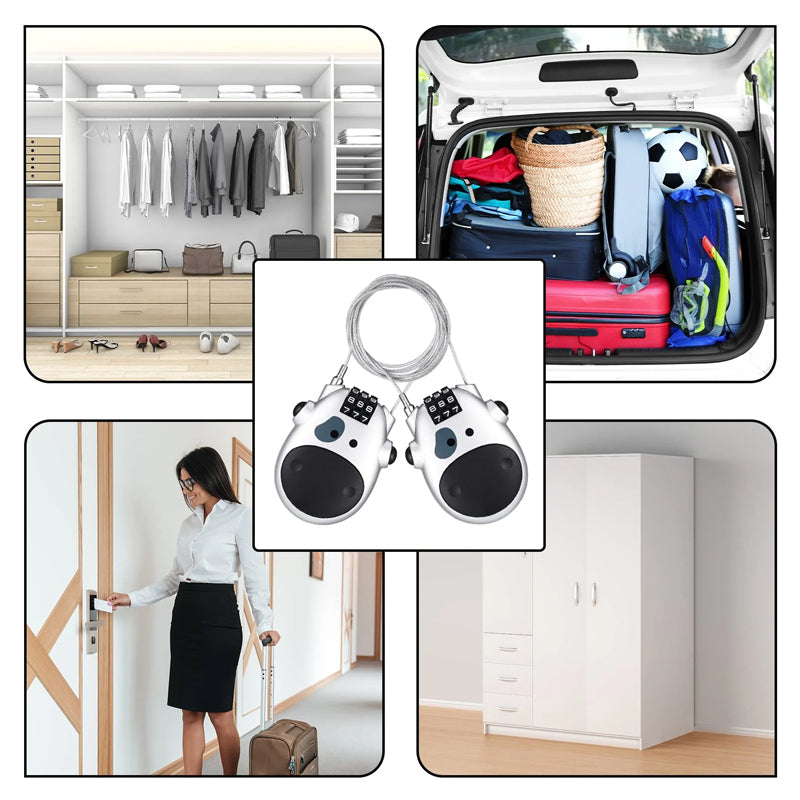 Tyverisikret teleskopisk kabellås