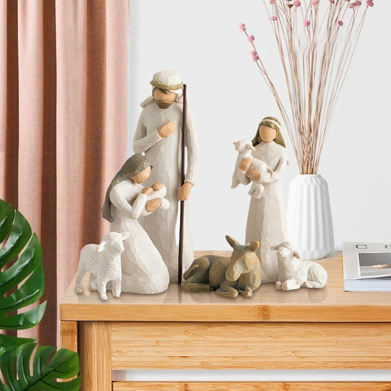 Willow Tree Nativity Figurines 6 PCs Resin Easter Ornament