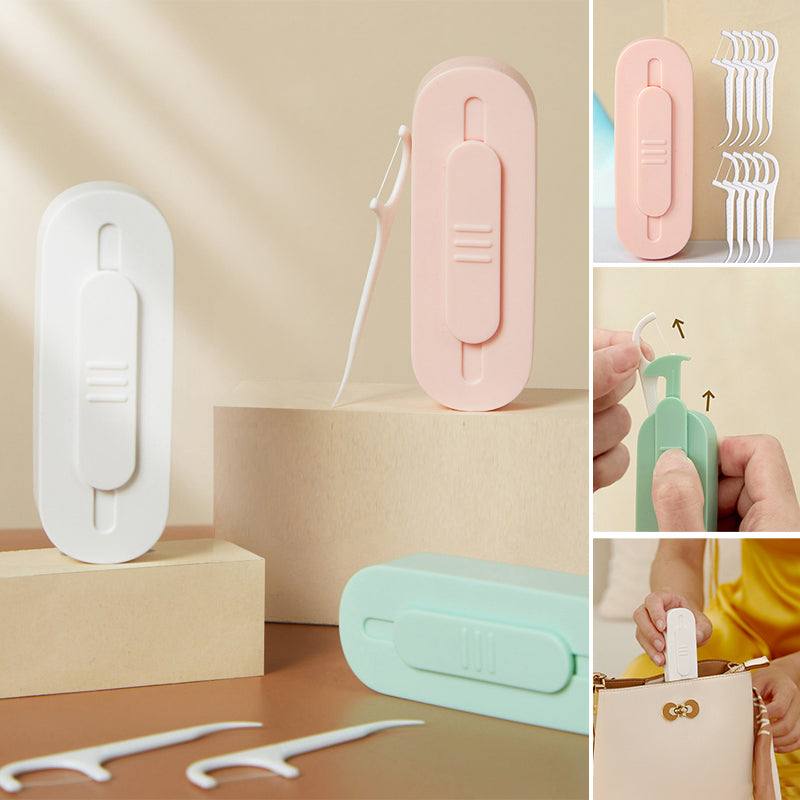 Bærbar to-vejs tandtrådsdispenser