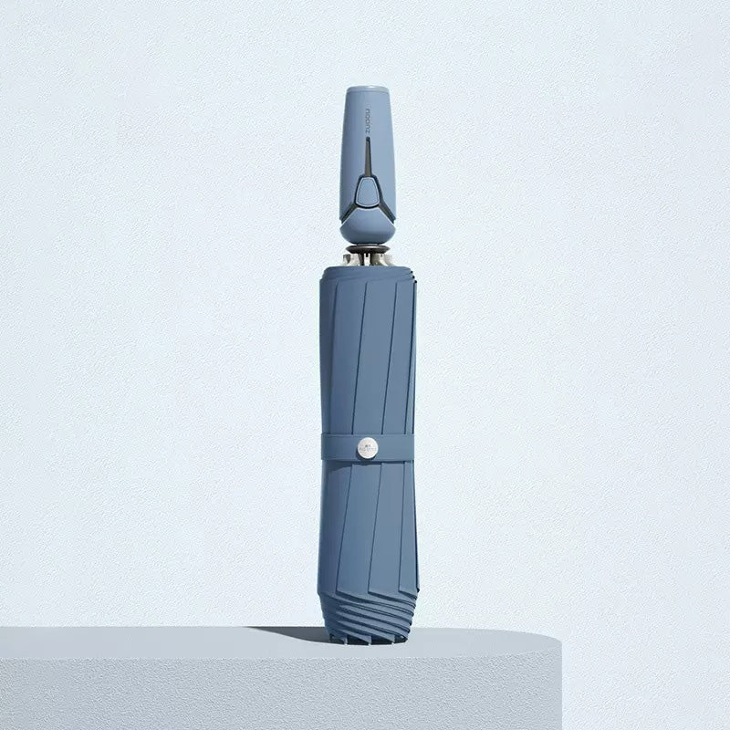 Trefoldig Selvåbnende og -lukkende paraply med spænde