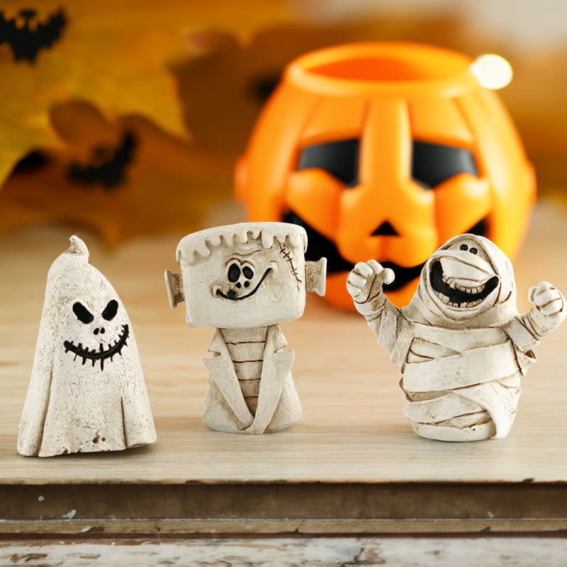Halloweendekoration | Græskarhoved- eller spøgelsesfigurer