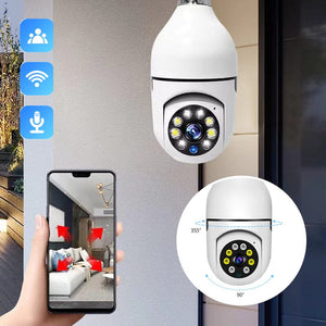 Trådløst Wifi-styret sikkerhedskamera i lyspære-stil