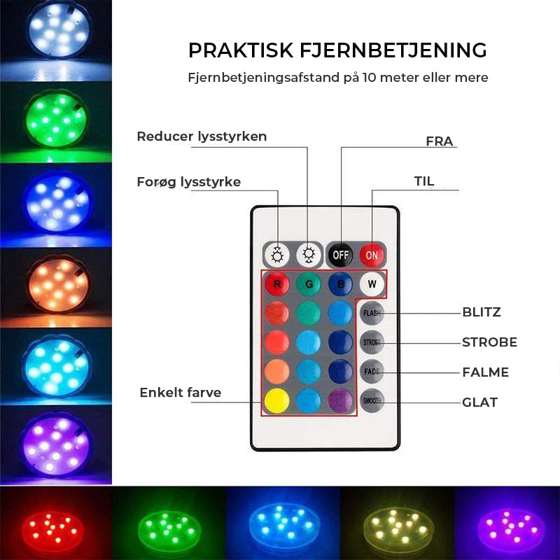 Dykbar LED pool lys